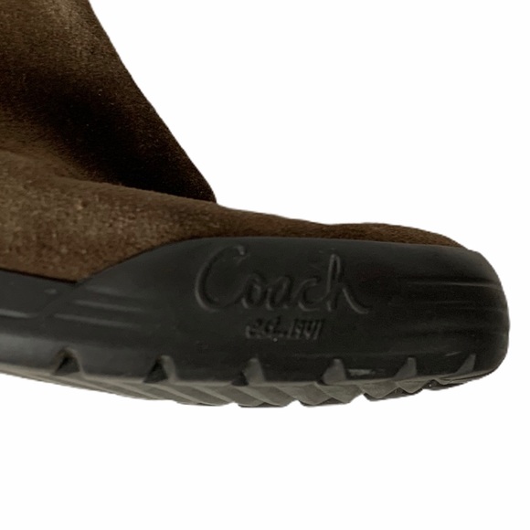 Coach “Tatum” Wool and Suede Logo Foldover Boots 7 - Picture 5 of 11